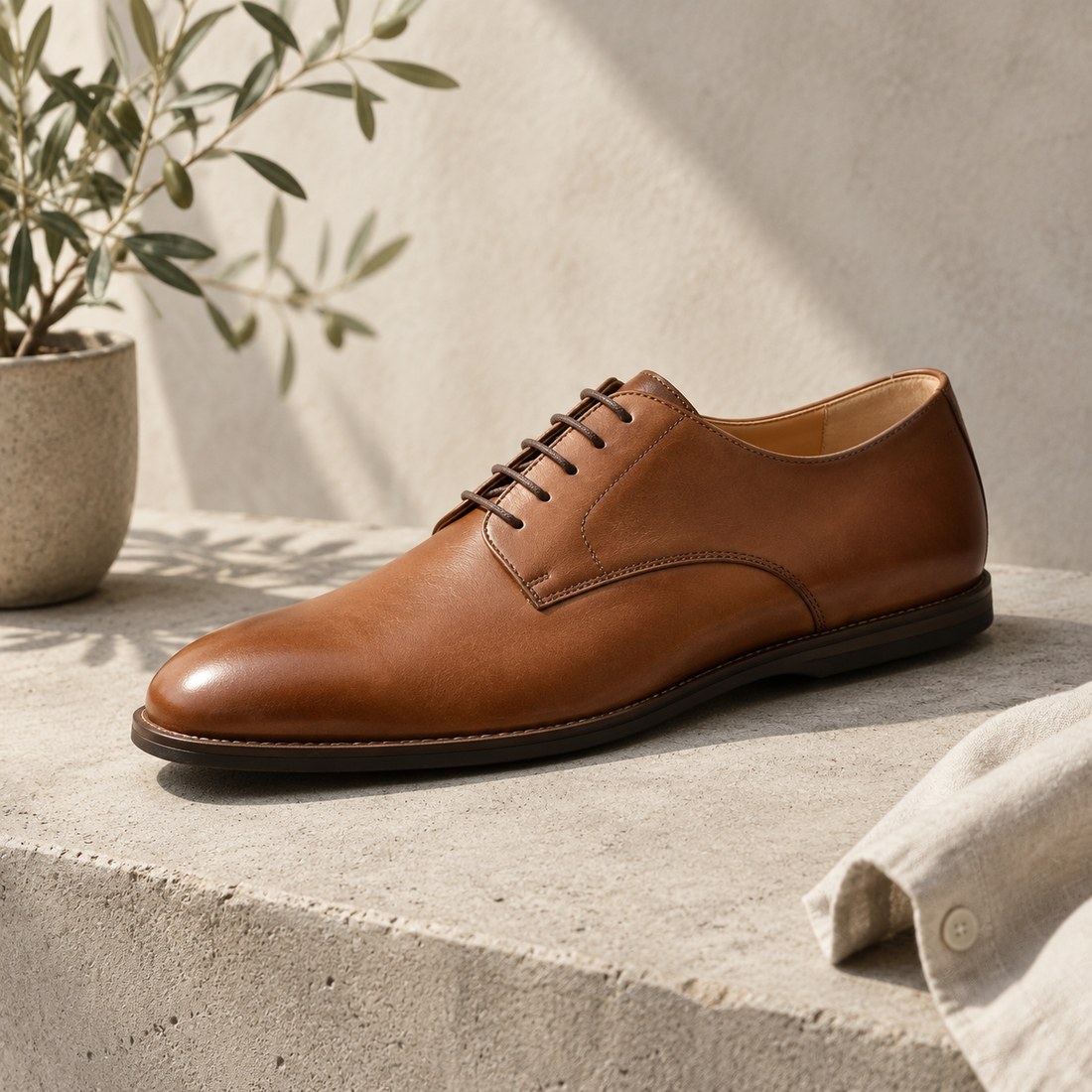 Casual leather shoes styled